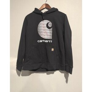 Carhartt Rain Defender Relaxed‎ Fit  Graphic Logo Hoodie Sweatshirt 1X 16W-18W